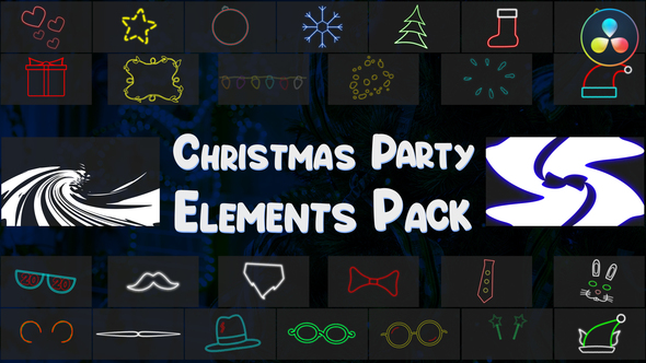 VideoHive Christmas Party Elements Pack | DaVinci Resolve 34974326