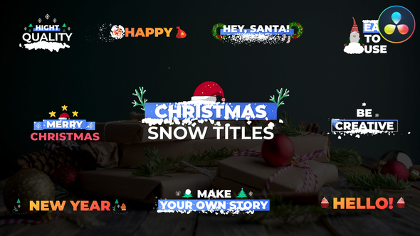 VideoHive Christmas Snow Titles | DaVinci Resolve 34979129