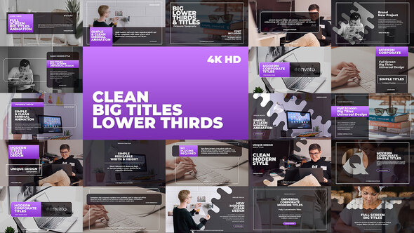 VideoHive Clean Big Titles Lower Thirds 23766024