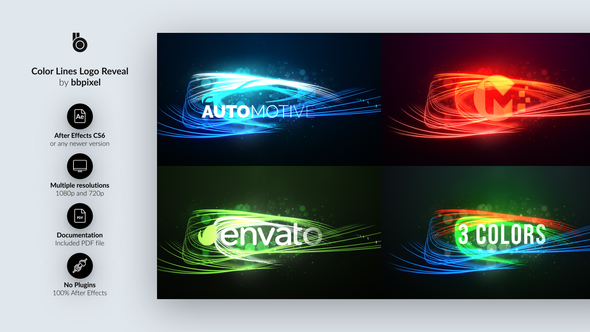 VideoHive Color Lines Logo Reveal 28447638