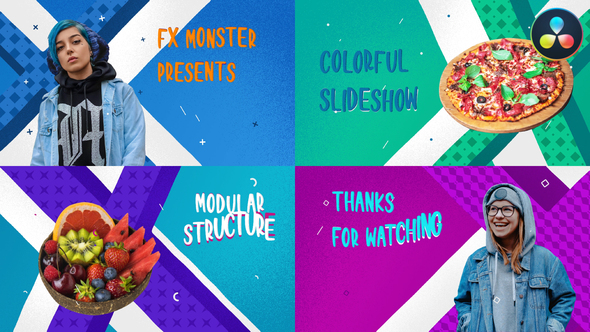 VideoHive Colorful Cartoon Slideshow | DaVinci Resolve 38230347