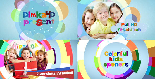 VideoHive Colorful Flat Kids Openers 7662709