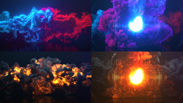 VideoHive Colorful Smoke & Fire Logo 30160744