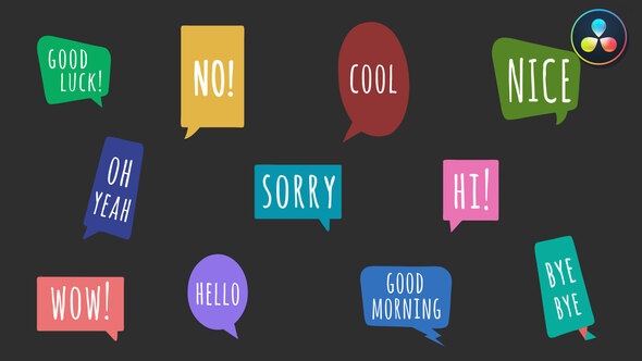 VideoHive Colorful Speech Bubbles [Davinci Resolve] 38459716
