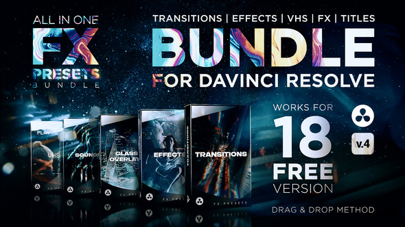 VideoHive DaVinci Resolve FX Presets | Transitions, Effects, Titles, VHS, SFX 30888590