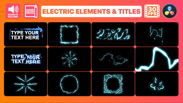 VideoHive Electric Elements And Titles | DaVinci Resolve 34563238