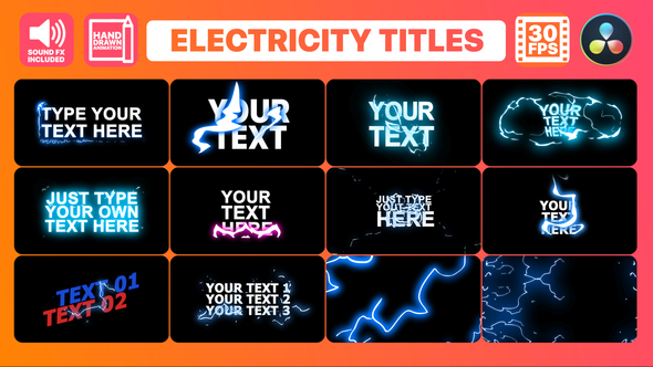 VideoHive Electricity Titles Collection | DaVinci Resolve 34759029