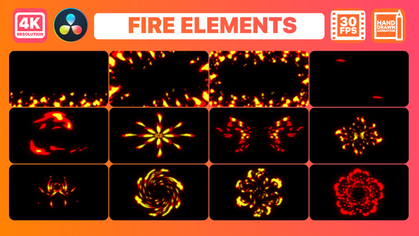 VideoHive Fire Elements And Backgrounds for DaVinci Resolve 35835789