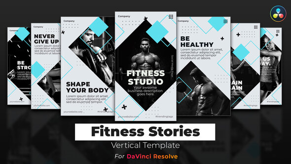 VideoHive Fitness Stories | DaVinci Resolve Template | Vertical 34234876