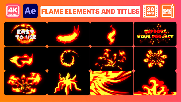 VideoHive Flame Elements And Titles | After Effects 31189603
