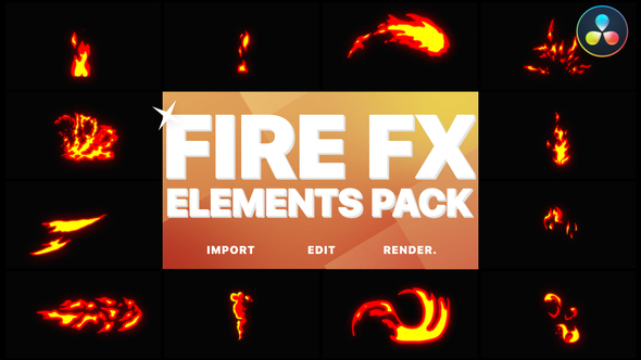 VideoHive Flash FX Fire Elements | DaVinci Resolve 32271854