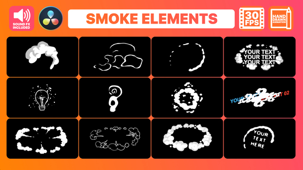 VideoHive Flash FX Smoke Elements And Titles | DaVinci Resolve 34055205