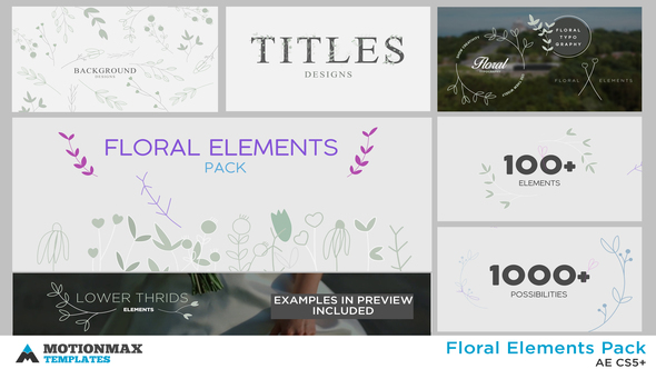 VideoHive Floral Elements Pack 23328603