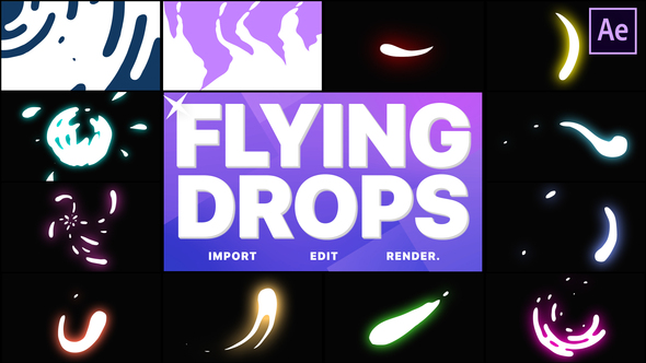 VideoHive Flying Drops | After Effects 28538139