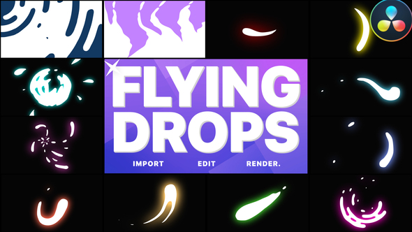 VideoHive Flying Drops | DaVinci Resolve 36335557
