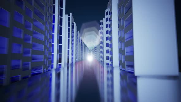 VideoHive Flying In The Night City_3D Diagram. Business And Technology Concept 1 34164051