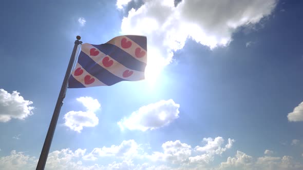 VideoHive Friesland Flag (Netherlands) on a Flagpole V4 - 4K 34257735