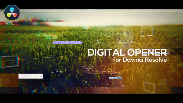 VideoHive Glitch Digital Opener for DaVinci Resolve 31354804