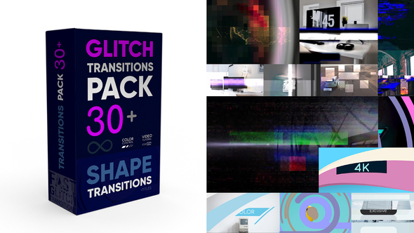 VideoHive Glitch Transitions Pack 4K 33988707