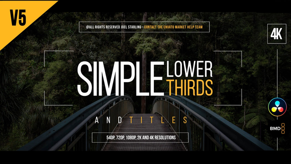 VideoHive Gold Simple Lower Thirds | 4K for Davinci Resolve 33573308