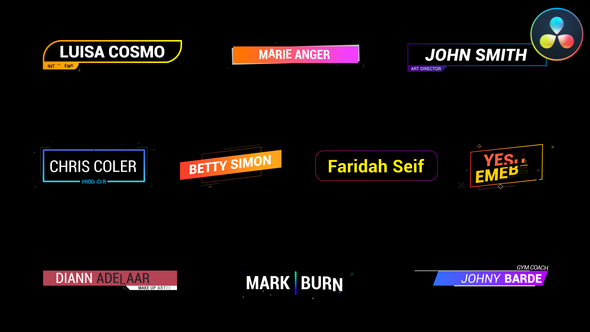 VideoHive Gradient Lower Thirds for DaVinci Resolve 38230536