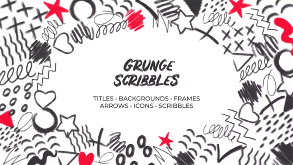 VideoHive Grunge Scribbles. Hand-Drawn Pack 32489881