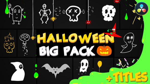 VideoHive Halloween Party Elements And Titles | DaVinci Resolve 34241799