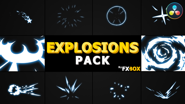 VideoHive Hand Drawn Explosion Elements And Transitions | DaVinci Resolve 34029700