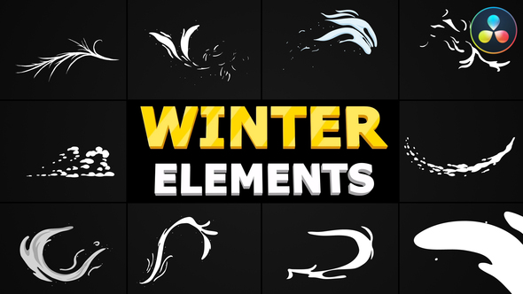 VideoHive Hand-Drawn Winter Elements | DaVinci Resolve 35290279