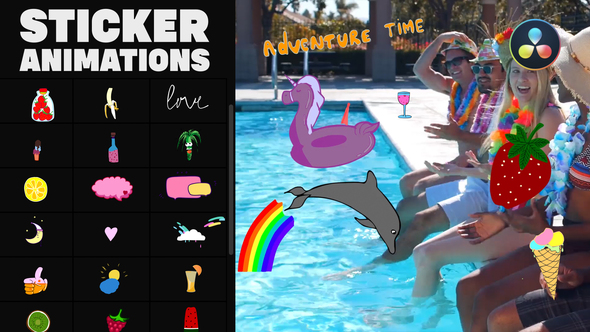 VideoHive Happy Summer Stickers | DaVinci Resolve 34418576