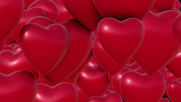 VideoHive Hearts Red Falling 34241089