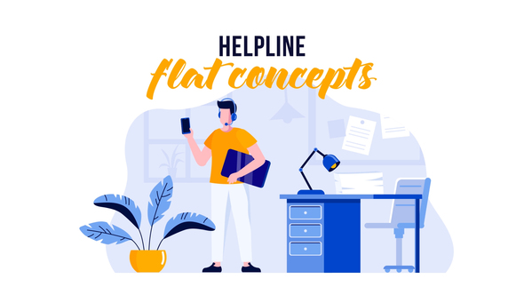 VideoHive Helpline - Flat Concept 29529638