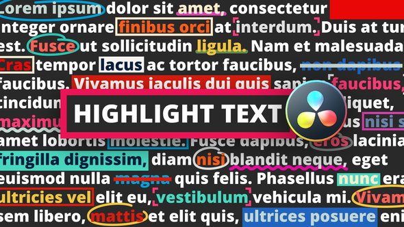 VideoHive Highlight Text | DaVinci Resolve 36238004