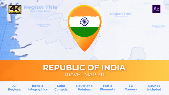 VideoHive India Map - Republic of India Travel Map 28226837