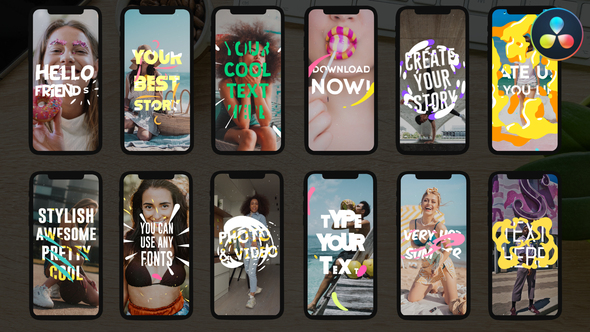 VideoHive Insta Text Stories | DaVinci Resolve 36369393