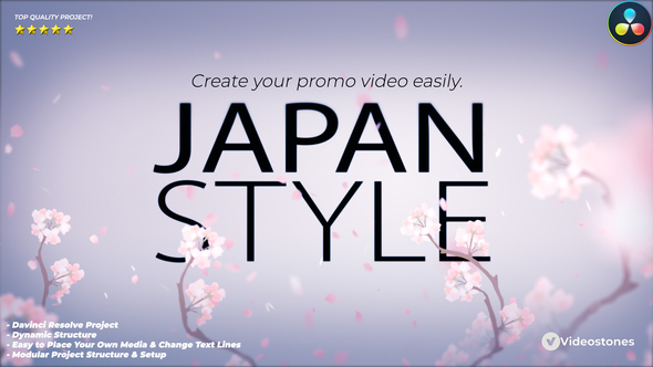 VideoHive Japan Style Intro - Romantic Titles Animation Promo DaVinci Resolve Template 35118205