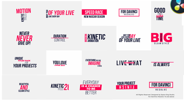 VideoHive Kinetic Titles | DaVinci Resolve 31729837