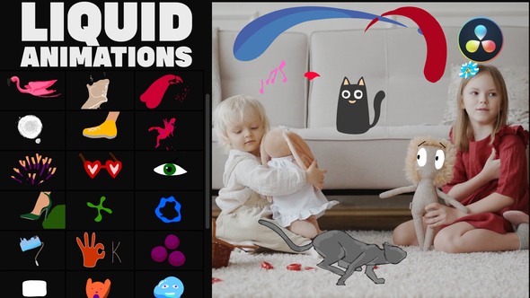 VideoHive Liquid Stickers for DaVinci Resolve 36976042