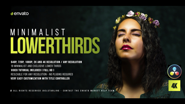 VideoHive Minimalistic Lower Thirds for Davinci Resolve 35075951