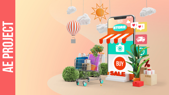 VideoHive Mobile Online Shopping AE Project 28782295