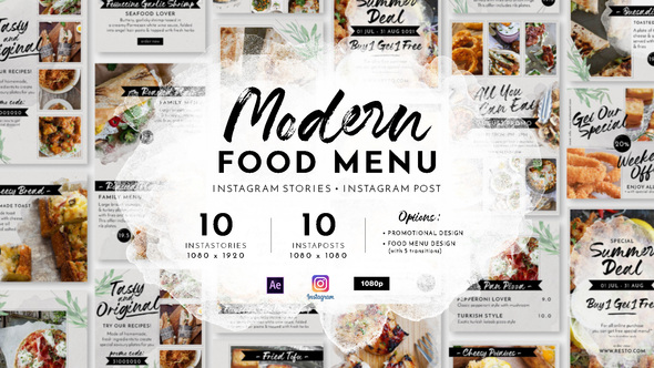 VideoHive Modern Food Menu Instagram Stories 28331308