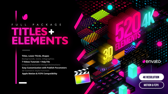 VideoHive Modern Pack of Titles and Elements for FCPX - 4K 28907886