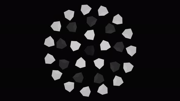 VideoHive Monochrome geometric shapes on a black background 34168420