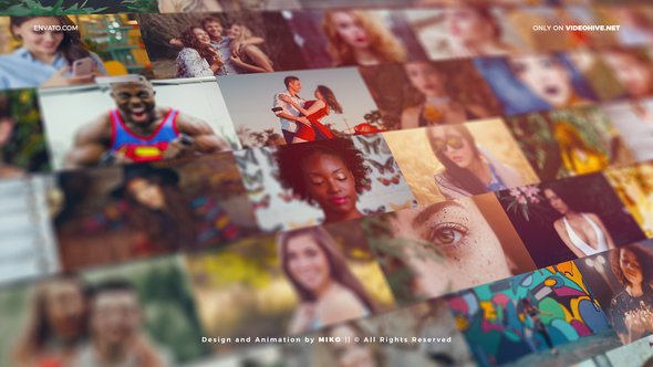 VideoHive Mosaic Photo Wall Vlog Logo Reveal 25423444