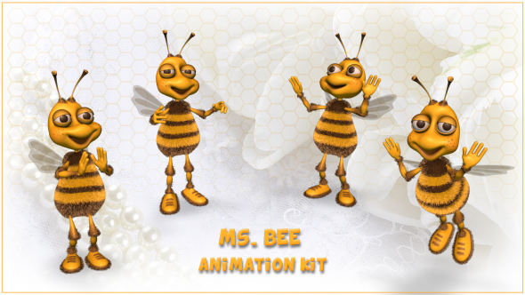 VideoHive Ms. Bee Character - Animation Kit 20185426