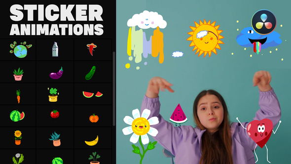 VideoHive Nature Emoji Stickers Animations | DaVinci Resolve 34441797