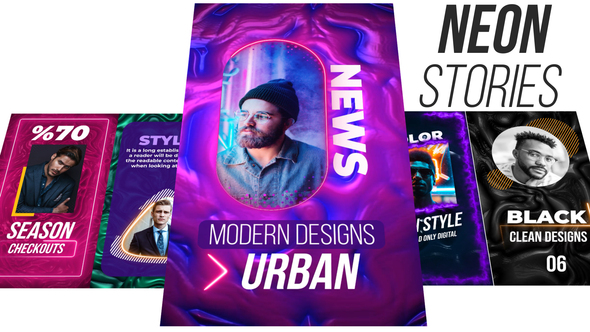 VideoHive Neon Instagram Stories 28443841