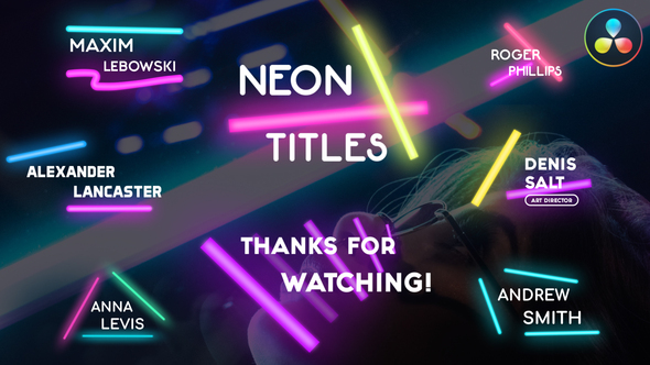 VideoHive Neon Lights Titles | DaVinci Resolve 36890302