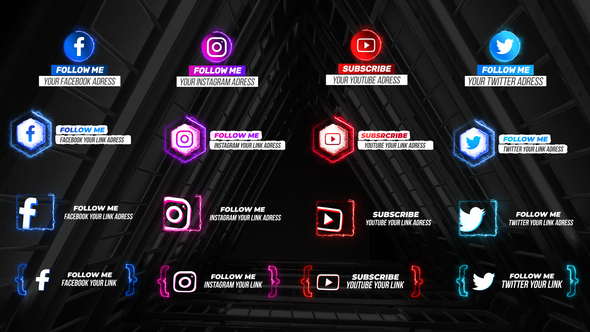 VideoHive Neon Social Media Lower Thirds V2 28636724