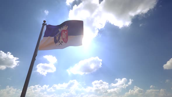 VideoHive Oberhausen City Flag (Germany) on a Flagpole V4 - 4K 34166545